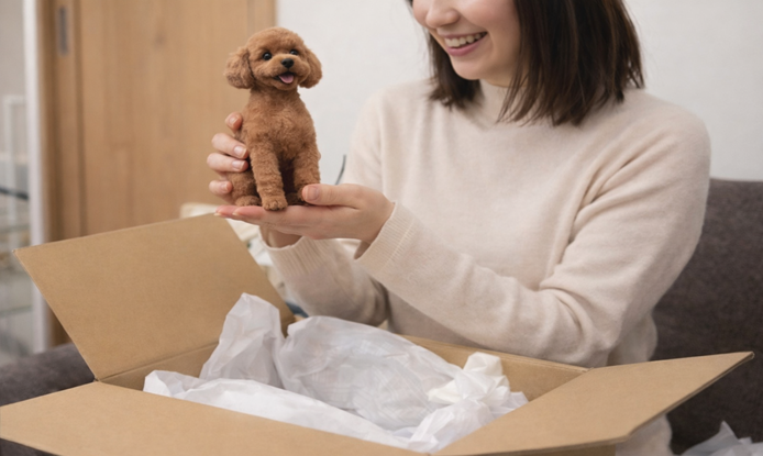 フィギュアのお届けシーン